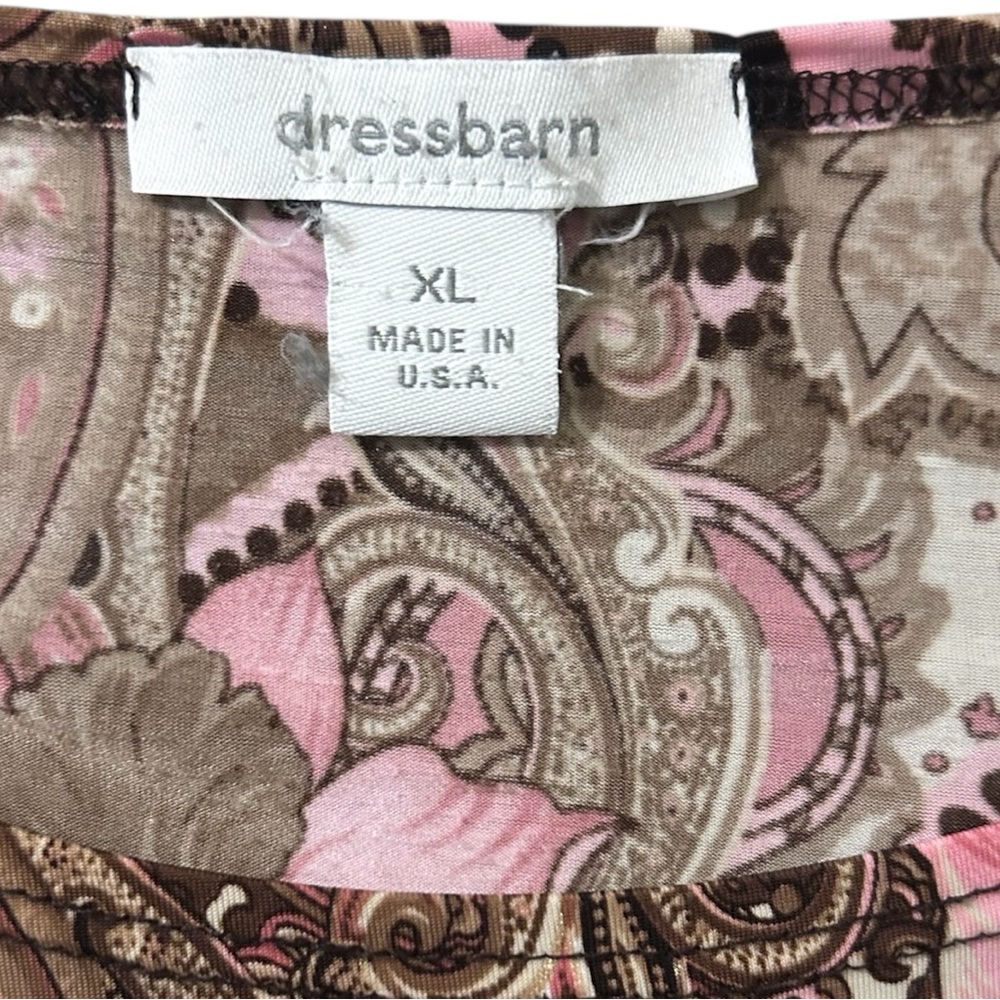 dressbarn Floral Blouse in Pink and Brown - Picture 3 of 4